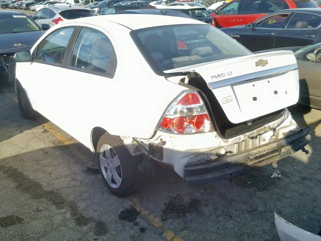 KL1TD5DE3BB252389 - 2011 CHEVROLET AVEO LS WHITE photo 3