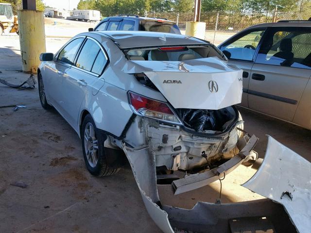 19UUA8F2XAA022719 - 2010 ACURA TL WHITE photo 3