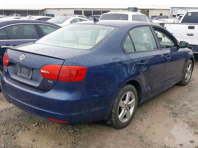 3VWLL7AJ2CM015845 - 2012 VOLKSWAGEN JETTA TDI BLUE photo 4