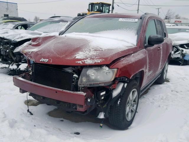 1C4NJCBA4FD138233 - 2015 JEEP COMPASS SP MAROON photo 2