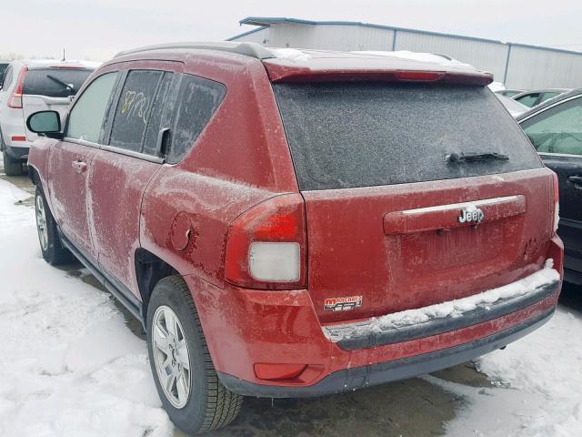 1C4NJCBA4FD138233 - 2015 JEEP COMPASS SP მუქწითელი ფოტო 3