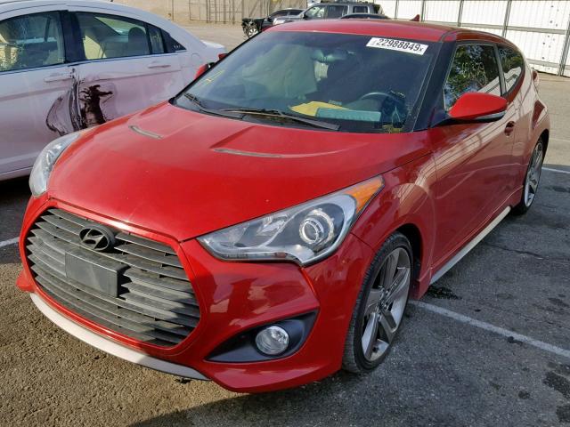 KMHTC6AE6DU109199 - 2013 HYUNDAI VELOSTER T RED photo 2