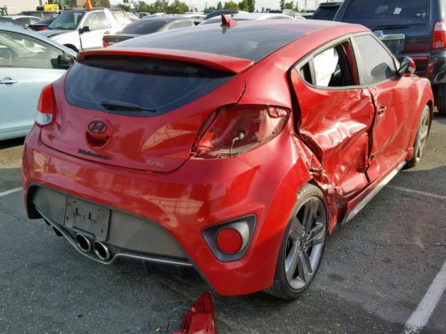 KMHTC6AE6DU109199 - 2013 HYUNDAI VELOSTER T RED photo 4