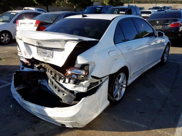 WDDGF4HB0EG187433 - 2014 MERCEDES-BENZ C 250 WHITE photo 4