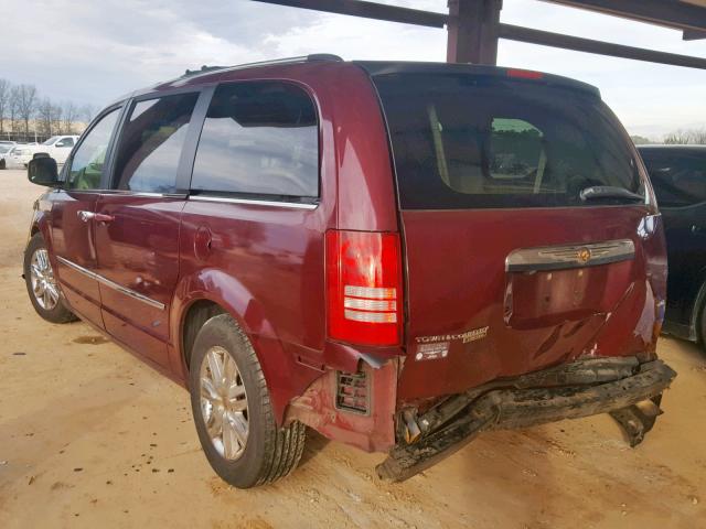 2A8HR64X48R680739 - 2008 CHRYSLER TOWN & COU MAROON photo 3