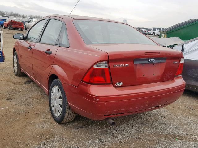 1FAFP34N95W258105 - 2005 FORD FOCUS ZX4 RED photo 3