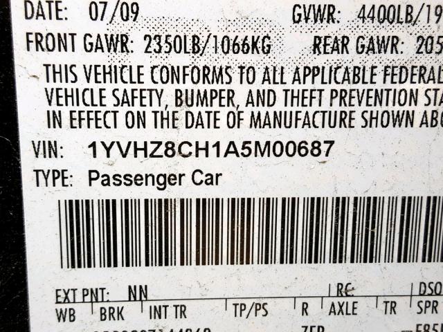 1YVHZ8CH1A5M00687 - 2010 MAZDA 6 I Qara foto 10