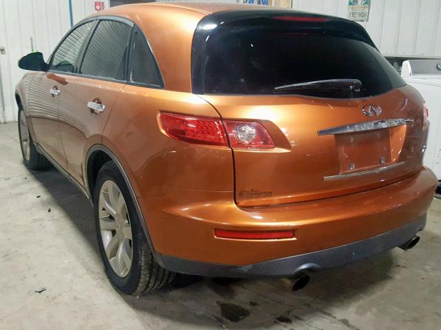 JNRAS08W33X000612 - 2003 INFINITI FX35 ORANGE photo 3