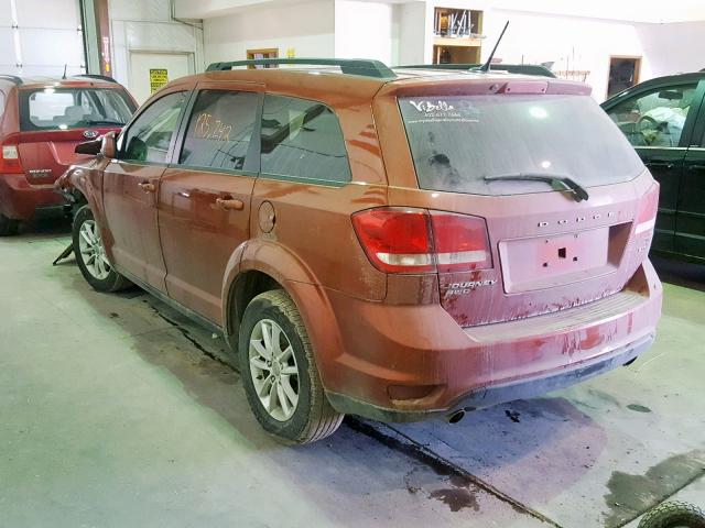 3C4PDDBG6ET102885 - 2014 DODGE JOURNEY SX ORANGE photo 3