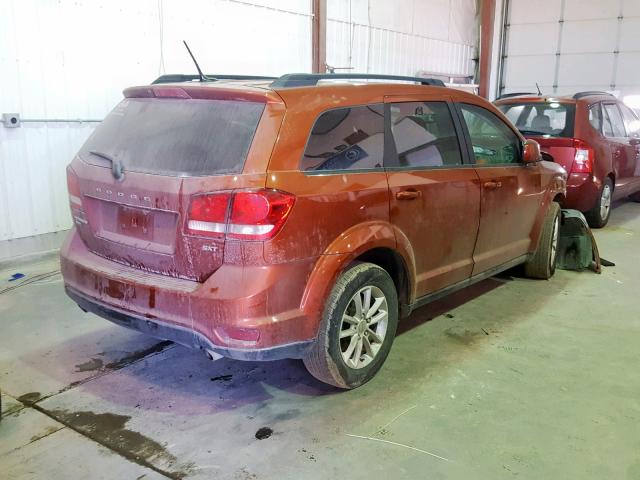 3C4PDDBG6ET102885 - 2014 DODGE JOURNEY SX ORANGE photo 4