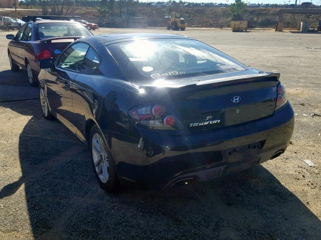 KMHHM66D88U283199 - 2008 HYUNDAI TIBURON GS BLACK photo 3