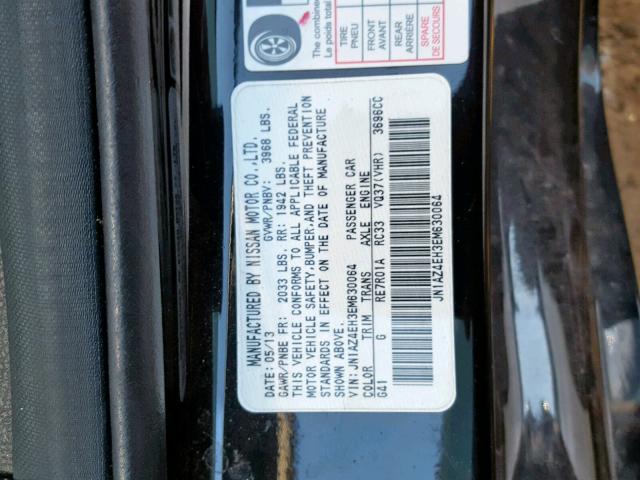 JN1AZ4EH3EM630064 - 2014 NISSAN 370Z BASE BLACK photo 10