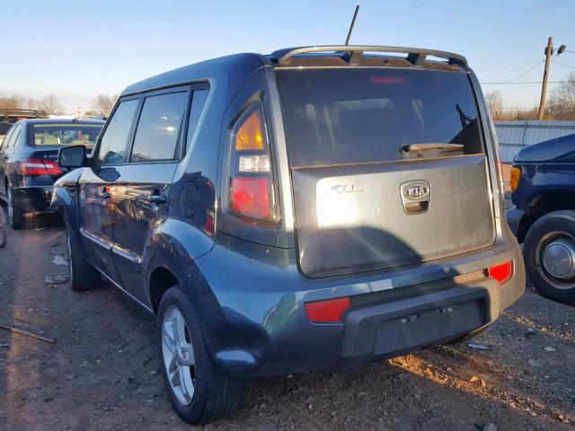 KNDJT2A22B7219267 - 2011 KIA SOUL BLUE photo 3