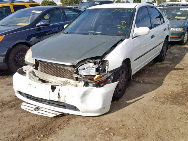 2HGES15561H551722 - 2001 HONDA CIVIC LX WHITE photo 2