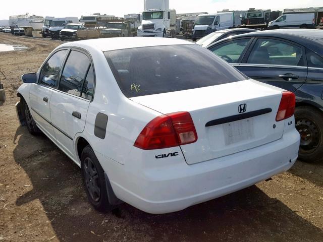 2HGES15561H551722 - 2001 HONDA CIVIC LX WHITE photo 3