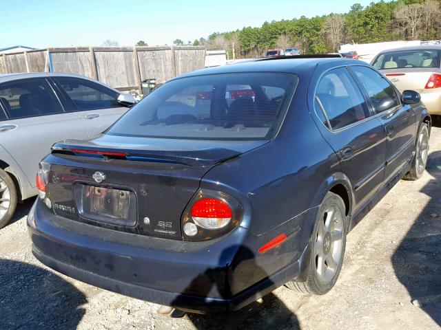 JN1CA31A81T311021 - 2001 NISSAN MAXIMA GXE BLUE photo 4