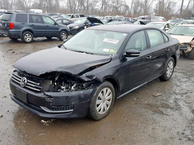 1VWAP7A34DC124310 - 2013 VOLKSWAGEN PASSAT S BLACK photo 2