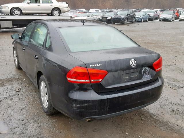 1VWAP7A34DC124310 - 2013 VOLKSWAGEN PASSAT S BLACK photo 3