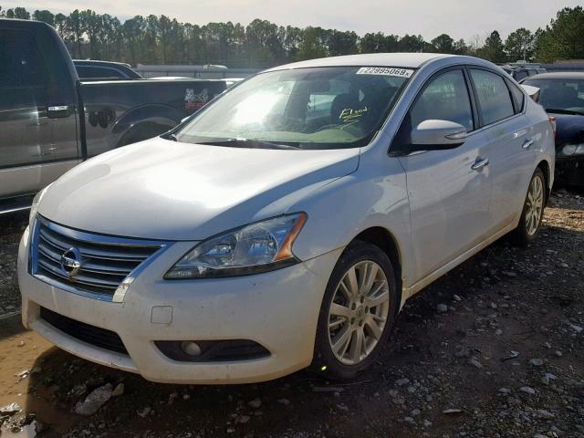 3N1AB7AP1EY304392 - 2014 NISSAN SENTRA S WHITE photo 2