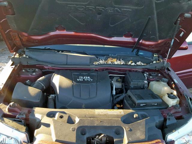 2CKDL537686037564 - 2008 PONTIAC TORRENT GX BURGUNDY photo 7