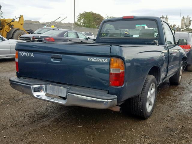 4TANL42N3WZ037640 - 1998 TOYOTA TACOMA GREEN photo 4