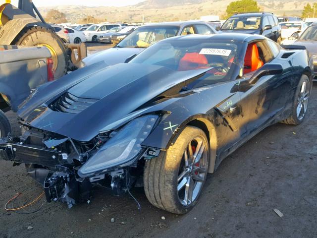 1G1YL2D72E5131012 - 2014 CHEVROLET CORVETTE S BLACK photo 2