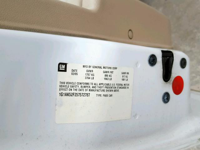 1G1AK52F257572787 - 2005 CHEVROLET COBALT 白色 照片 10