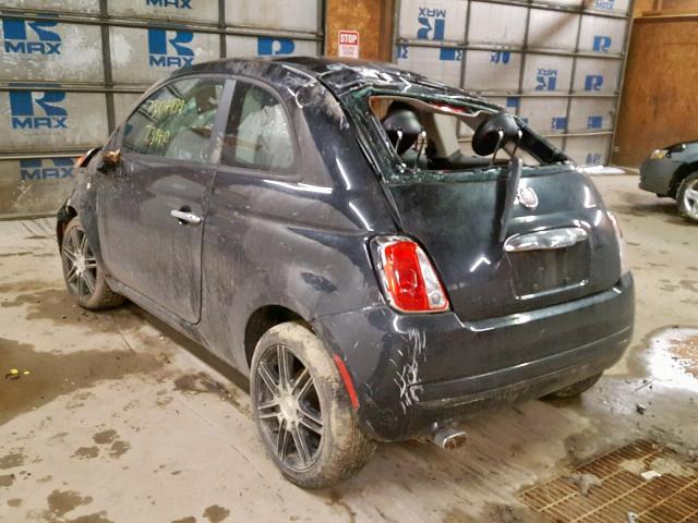 3C3CFFARXCT303696 - 2012 FIAT 500 POP BLACK photo 3