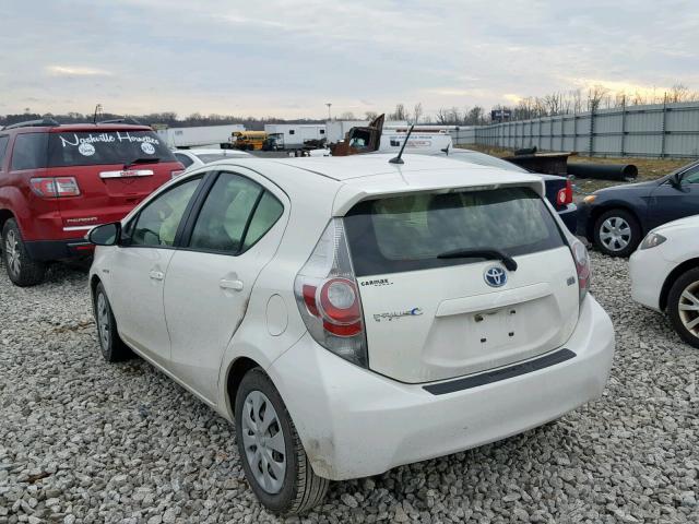 JTDKDTB34D1039891 - 2013 TOYOTA PRIUS C WHITE photo 3