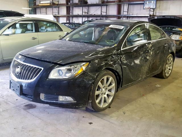 2G4GU5GV1D9225505 - 2013 BUICK REGAL PREM BLACK photo 2