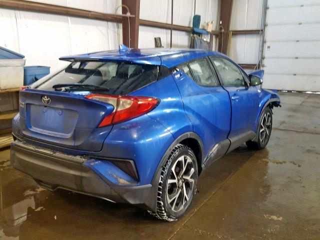 NMTKHMBX3JR005712 - 2018 TOYOTA C-HR XLE BLUE photo 4