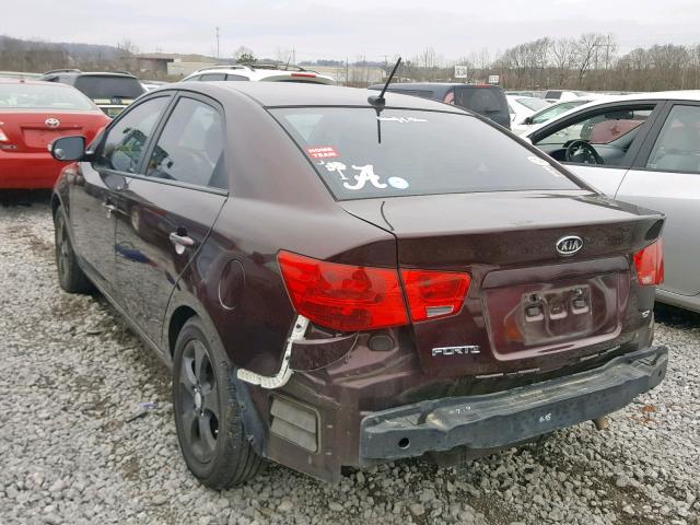 KNAFU4A22A5077833 - 2010 KIA FORTE EX BURGUNDY photo 3