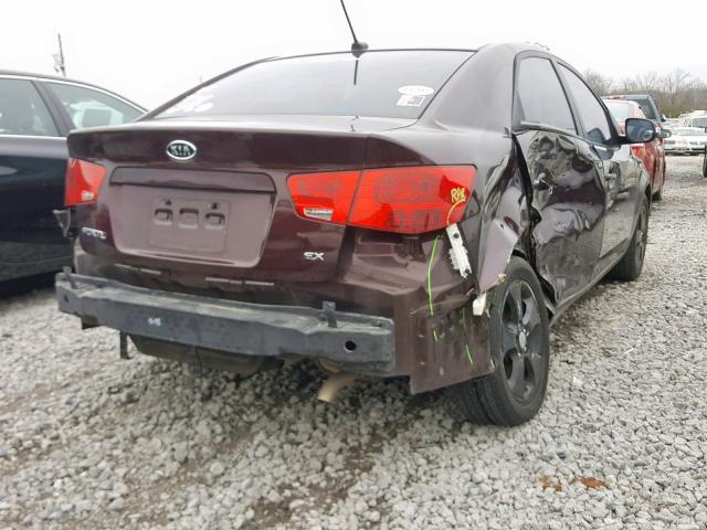 KNAFU4A22A5077833 - 2010 KIA FORTE EX BURGUNDY photo 4