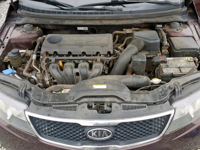 KNAFU4A22A5077833 - 2010 KIA FORTE EX BURGUNDY photo 7