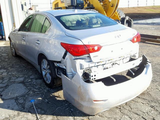 JN1BV7AR9EM697770 - 2014 INFINITI Q50 BASE SILVER photo 3