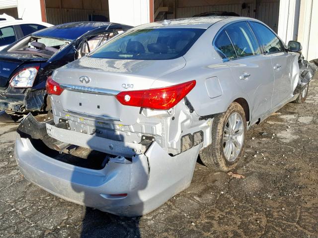 JN1BV7AR9EM697770 - 2014 INFINITI Q50 BASE SILVER photo 4