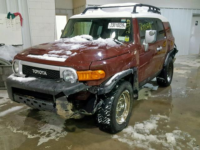 JTEBU11F28K025452 - 2008 TOYOTA FJ CRUISER BURGUNDY photo 2