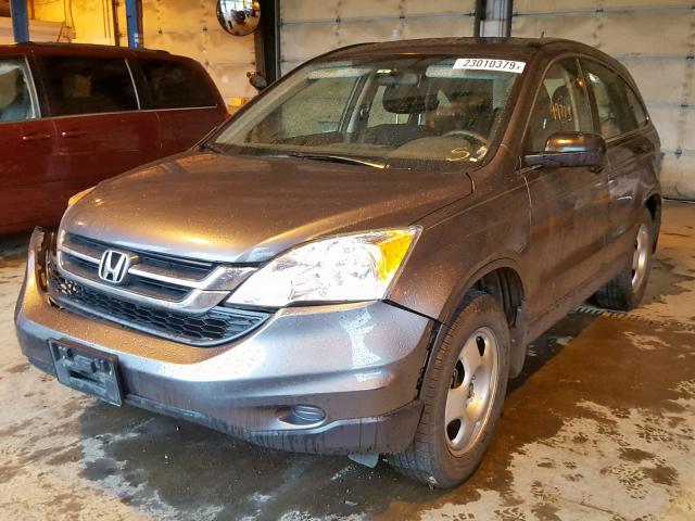 JHLRE4H34AC015019 - 2010 HONDA CR-V LX GRAY photo 2