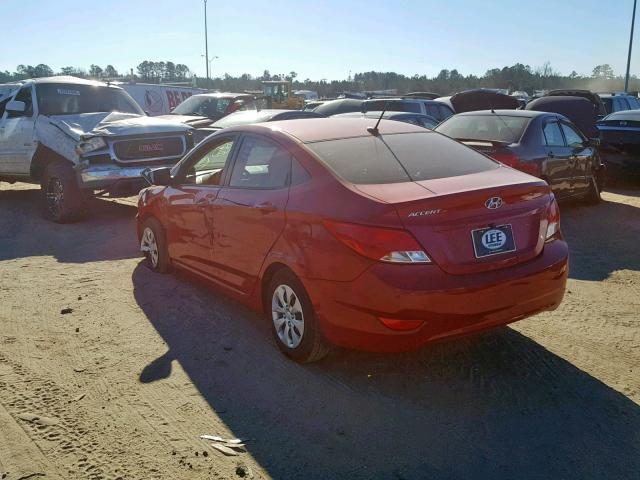 KMHCT4AE1HU320787 - 2017 HYUNDAI ACCENT SE RED photo 3