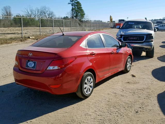 KMHCT4AE1HU320787 - 2017 HYUNDAI ACCENT SE RED photo 4