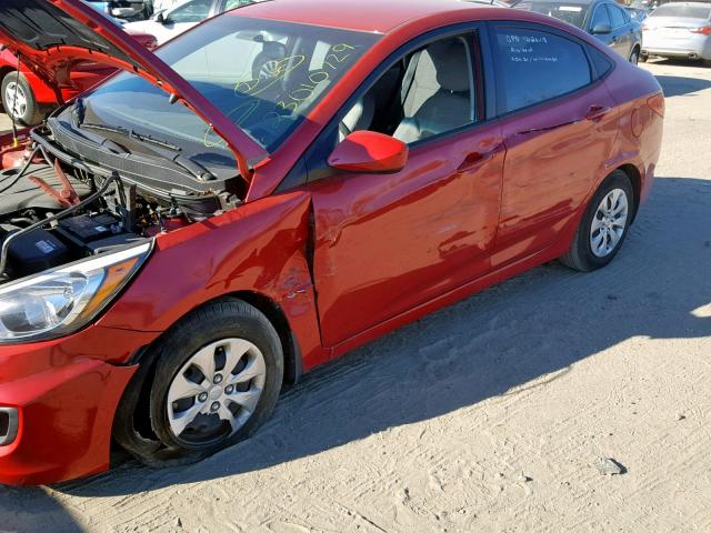 KMHCT4AE1HU320787 - 2017 HYUNDAI ACCENT SE RED photo 9