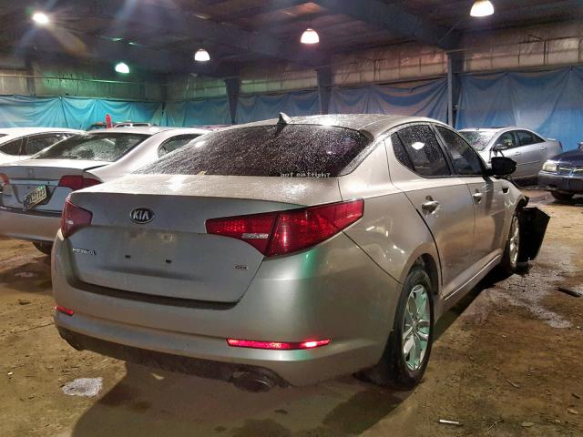 KNAGM4A74D5415382 - 2013 KIA OPTIMA LX SILVER photo 4