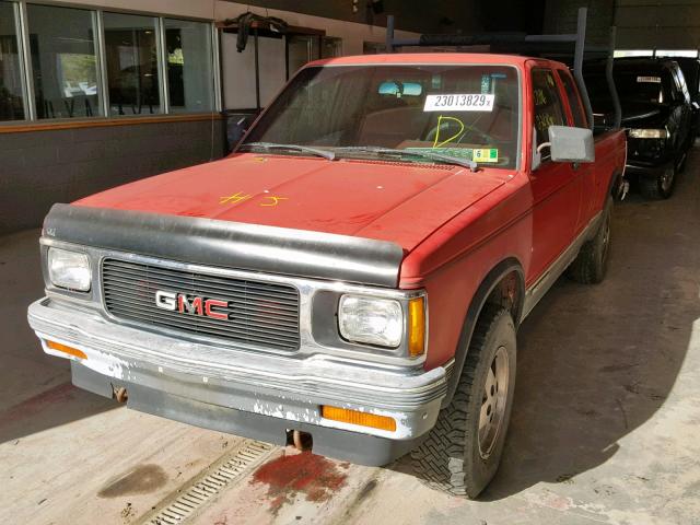 1GTDT19Z3N0503464 - 1992 GMC SONOMA RED photo 2