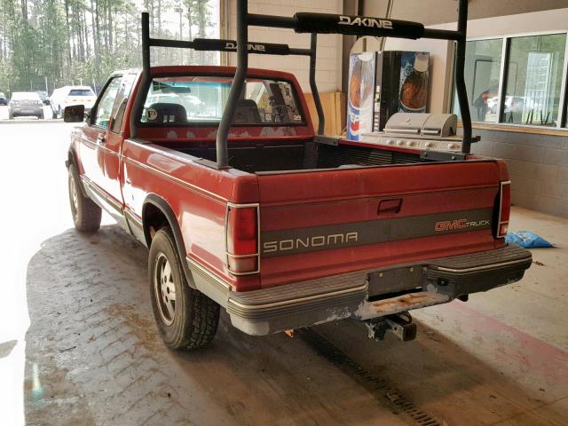 1GTDT19Z3N0503464 - 1992 GMC SONOMA RED photo 3