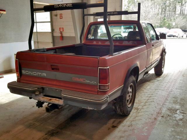 1GTDT19Z3N0503464 - 1992 GMC SONOMA RED photo 4