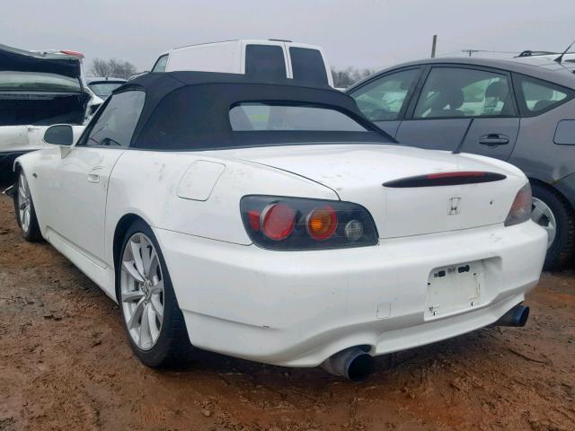 JHMAP21486S003396 - 2006 HONDA S2000 WHITE photo 3