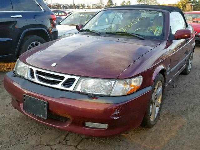 YS3DF78K237004733 - 2003 SAAB 9-3 SE MAROON photo 2