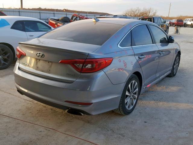 5NPE34AF7GH334367 - 2016 HYUNDAI SONATA SPO SILVER photo 4