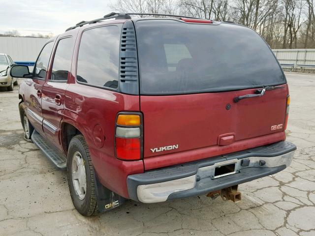 1GKEK13Z74J255135 - 2004 GMC YUKON MAROON photo 3