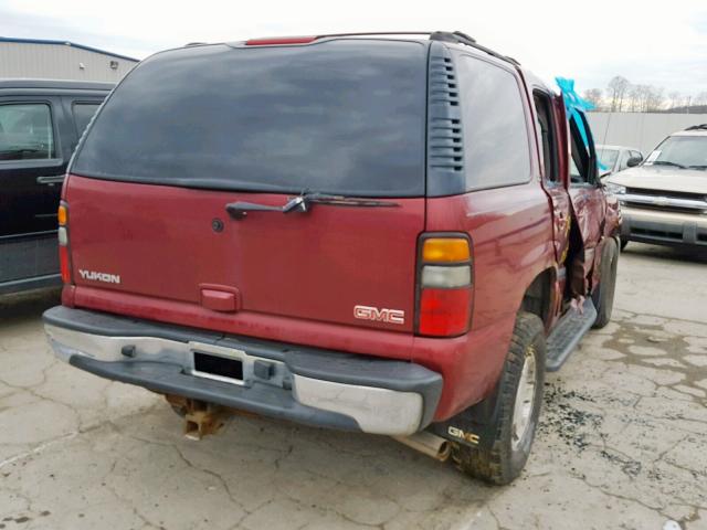 1GKEK13Z74J255135 - 2004 GMC YUKON MAROON photo 4